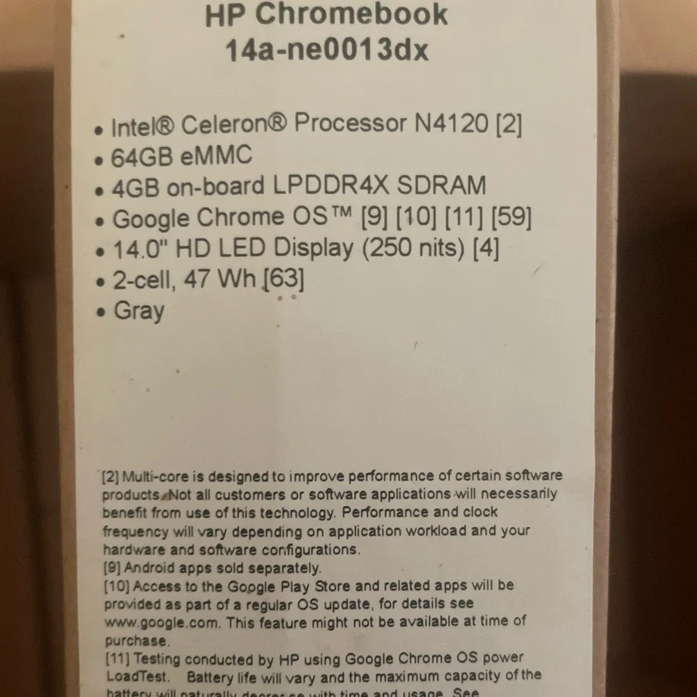 HP 14” Chromebook Laptop HP Chromebook 14a-ne0013dx Charger included